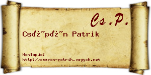 Csépán Patrik névjegykártya