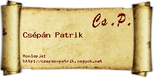 Csépán Patrik névjegykártya